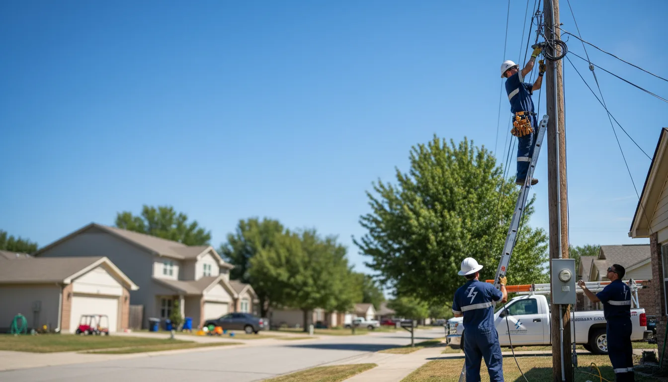Residential electrician providing installation services in Leona, TX